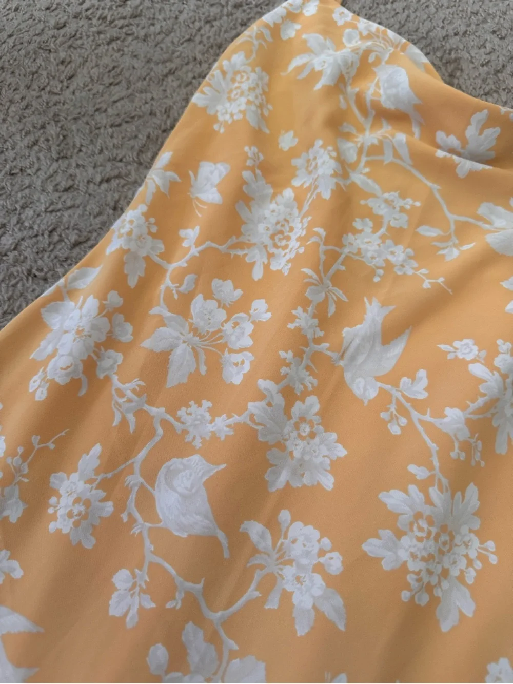 ABERCROMBIE & FITCH Women's Yellow Floral Slip Cowl Neck Summery Dress Small P